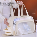 Beige Waterproof Wet Dry Separation Travel Bag - Gym, Beach, Swim, Sports Tote with Shoe Compartment(Filming props are not included)