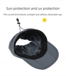 Beige Foldable Packable Visor Cap for Women, Quick Dry Outdoor Running Sport Sun Protection Hat