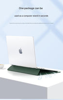 3-in-1 PU Leather Laptop Sleeve with Stand & Mouse Pad + Accessory Pouch(Brown)