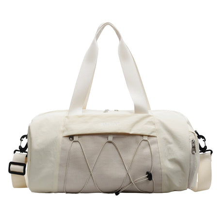 Beige Stylish Sports Gym Bag for Women - Lightweight Travel Duffel with Wet/Dry Pocket
