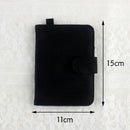 Black DIY Canvas Passport Holder with 4 Random Patches - Customizable Travel Document Wallet