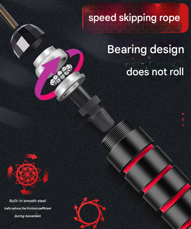 5 PCS Black Adjustable Steel Wire Speed Jump Rope Set - Professional Fitness Rope with Ball Bearings for Cardio, Boxing & Workout