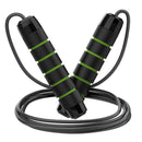 5 PCS Black-green Adjustable Steel Wire Speed Jump Rope Set - Professional Fitness Rope with Ball Bearings for Cardio, Boxing & Workout