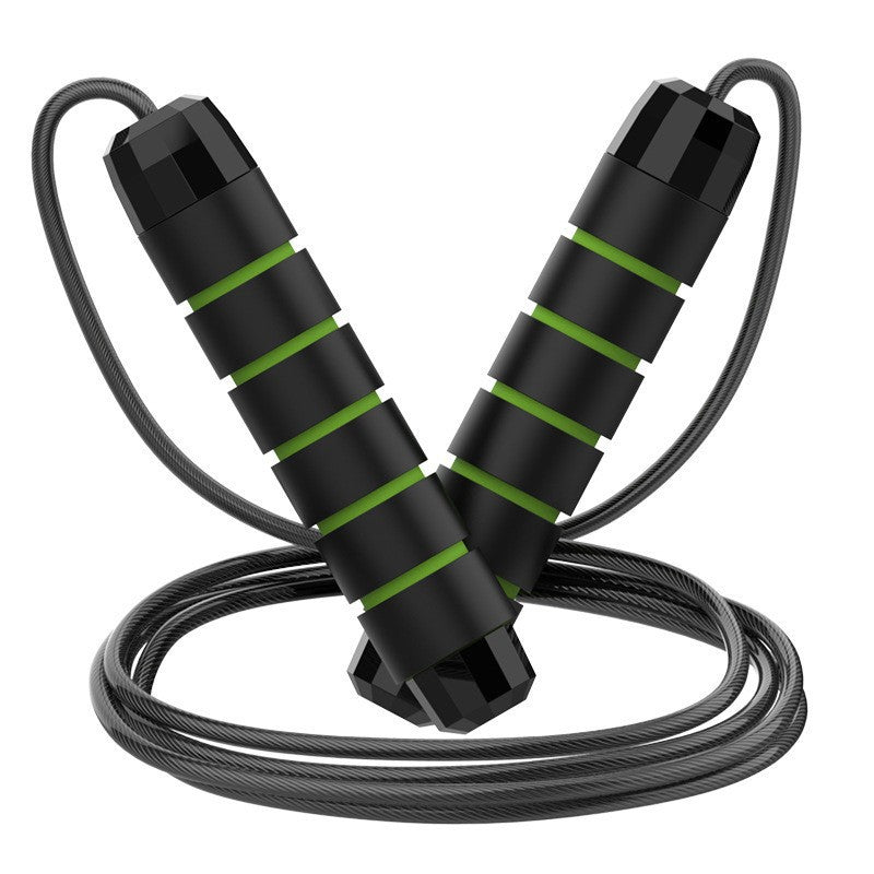 5 PCS Black-green Adjustable Steel Wire Speed Jump Rope Set - Professional Fitness Rope with Ball Bearings for Cardio, Boxing & Workout