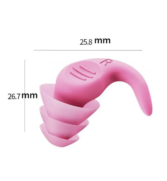 Black 5-Pair Set Ergonomic Silicone Earplugs - Waterproof for Swimming, Reusable for Noise Cancelling Sleep