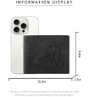 3-PCS Black Menbense Fashion Leather Wallet Set - Vintage Hunter Design Bi-Fold Wallet with Card Slots