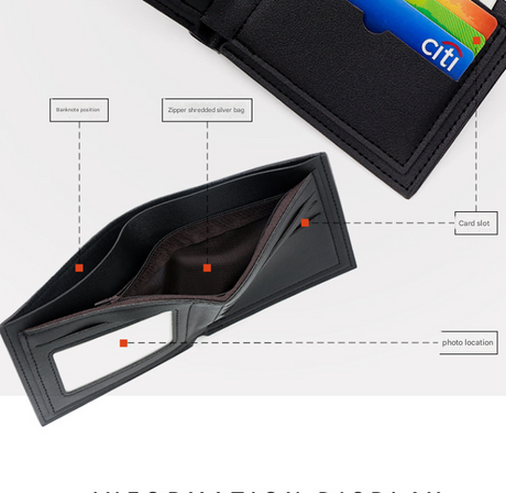 3-PCS Black Menbense Fashion Leather Wallet Set - Vintage Hunter Design Bi-Fold Wallet with Card Slots