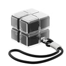 Black 8-Grid Magic Cube Pill Box with Lanyard - Portable Weekly Sealed Tablet Organizer & Dispenser