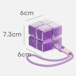 Black 8-Grid Magic Cube Pill Box with Lanyard - Portable Weekly Sealed Tablet Organizer & Dispenser