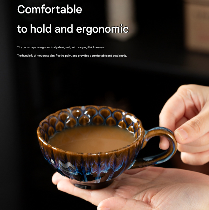 Beige-brown Creative Retro Kiln-Glazed Ceramic Cup - Exquisite Coffee & Afternoon Tea Mug, Home Milk Cup, Unique Gift