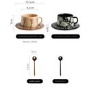 Black Camellia Elegant Ceramic Coffee Cup & Saucer Set - Couples Gift Box, Premium Wedding & Bridesmaid Favor, High-End Exquisite Design