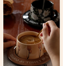 Black Camellia Elegant Ceramic Coffee Cup & Saucer Set - Couples Gift Box, Premium Wedding & Bridesmaid Favor, High-End Exquisite Design