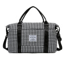 Black Expandable Large Capacity Travel Bag - Short Trip Duffle with Trolley Sleeve, Maternity & Gym Storage (47x17x30 cm)