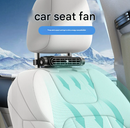 White Car Seat Headrest Fan - USB Powered Bladeless Rear Seat Fan for Vehicle Cooling (175x75x34mm)