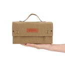 Black canvas spice storage box (9.1 x 4.7 x 2.8 inches) With 10 bottles