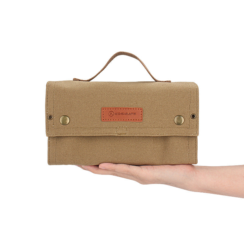 Black canvas spice storage box (9.1 x 4.7 x 2.8 inches) With 10 bottles