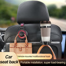 Black 3-in-1 Car Headrest Organizer Hook
