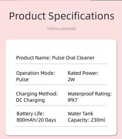 Black Cordless Water Flosser, USB Rechargeable with 4 Tips