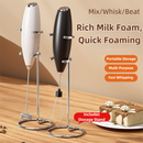 Black Battery-Powered Frother and Whisk with Stand