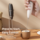 Black Battery-Powered Frother and Whisk with Stand