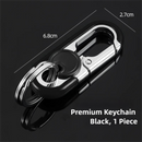 3pc Black Durable Zinc Alloy Carabiner Keychain – Secure Twist Lock & Dual Key Rings