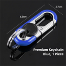 3pc Blue Durable Zinc Alloy Carabiner Keychain – Secure Twist Lock & Dual Key Rings