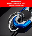 3pc Blue Durable Zinc Alloy Carabiner Keychain – Secure Twist Lock & Dual Key Rings