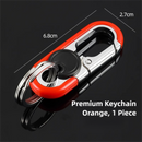 3pc Red Durable Zinc Alloy Carabiner Keychain – Secure Twist Lock & Dual Key Rings