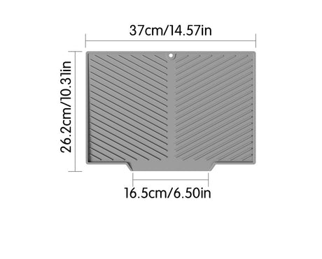 2PC White Multi-Use Drain Mat (37x27 cm) – Non-Slip Heat Protection for Dish Drying & Prep