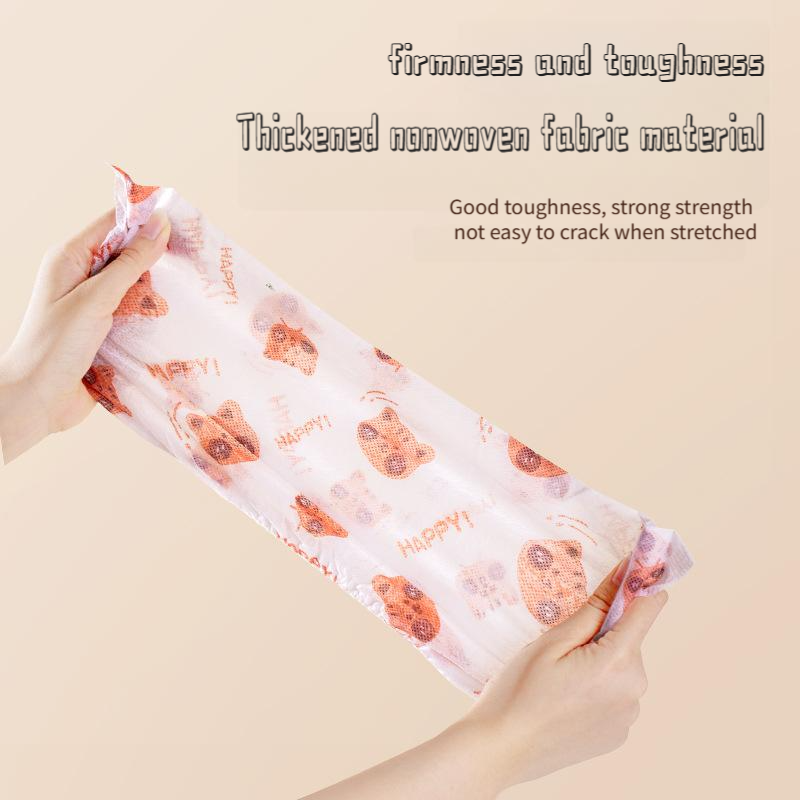 50 Pieces Thickened Non-Woven Disposable Shoe Covers (Orange Bear) – Universal Fit (EU Size 34-45) for Guests & Floor Protection