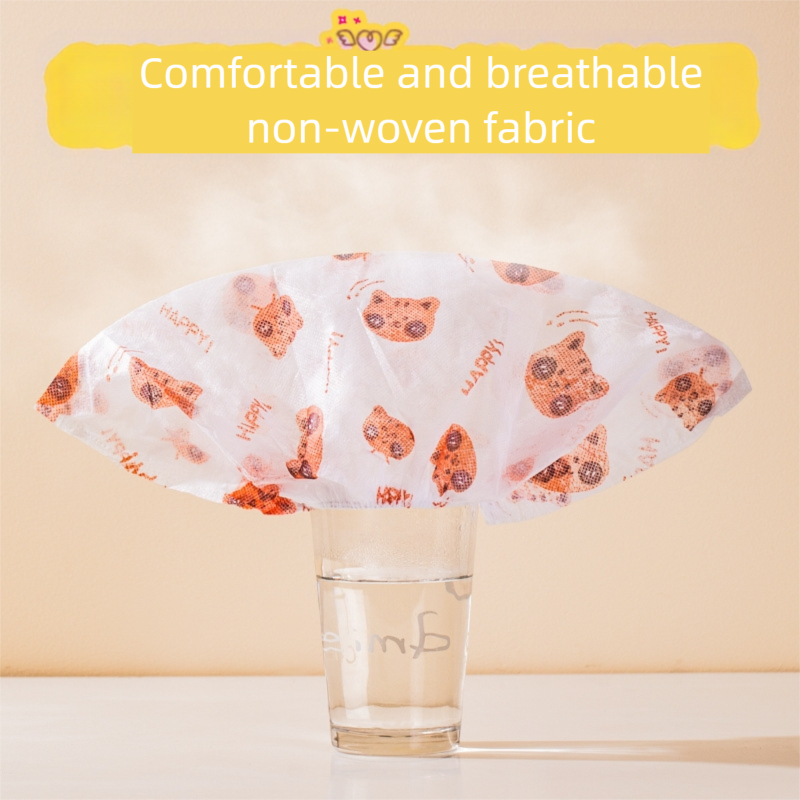 50 Pieces Thickened Non-Woven Disposable Shoe Covers (Orange Bear) – Universal Fit (EU Size 34-45) for Guests & Floor Protection