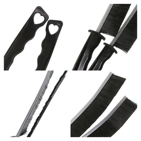 5-Pack Black Hard Bristle Crevice Brush (225 * 16mm) – Multifunctional Gap Cleaner, for Bathroom Household Kitchen Tiles Window Crevice Cleaning