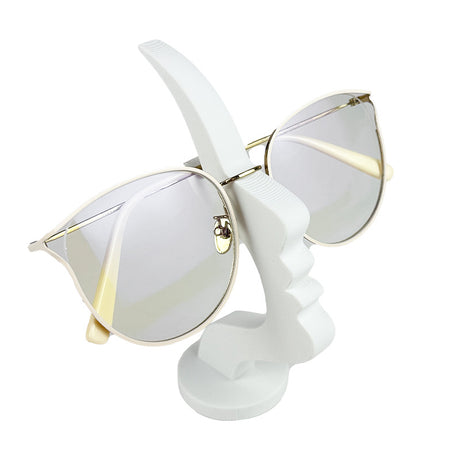 3-Pack White Abstract Face Eyewear Stand – Sculptural Desk & Nightstand Display (13.7 * 5CM)