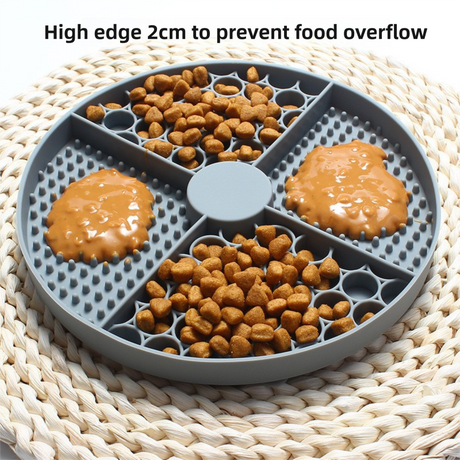 2-Pack Blue Food Grade Silicone Dog Lick Mat - Bone Shape Slow Feeder for Anxiety Relief, Training & Bath Time - Non-Slip Suction Cups