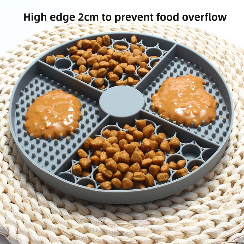 2-Pack Blue Food Grade Silicone Dog Lick Mat - Bone Shape Slow Feeder for Anxiety Relief, Training & Bath Time - Non-Slip Suction Cups