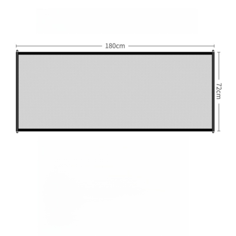 2-Pack Extra Wide Black No-Drill Pet Safety Barrier(180x72cm) With Hooks  - Portable Mesh Dog Gate for Doorways, Stairs and Hallways,  Easy Installation and Wall-Friendly