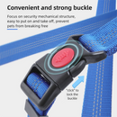 2PC Blue Adjustable Dog Car Safety Seat Belt Leash - Anti-Shock Bungee Headrest Restraint with Reflective Stitching & 316 Stainless Steel Clip