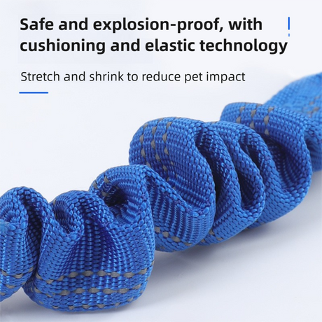 2PC Red Adjustable Dog Car Safety Seat Belt Leash - Anti-Shock Bungee Headrest Restraint with Reflective Stitching & 316 Stainless Steel Clip