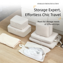 6-Piece Blue Memory Fabric Travel Compression Packing Cubes Set - Waterproof, Anti-Wrinkle Luggage Organizer & Space Saver