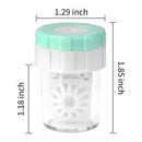 4-PCS Pink Manual Rotation Contact Lens Cleaner Case - Portable Cosmetic Lenses Storage Container & Travel Cleaning Kit