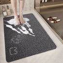 Black Cat Head Design Loofah Texture Shower Mat (44x75cm) - Non-Slip PVC Bathroom Floor Mat with Drainage, Quick-Dry, Anti-Mould