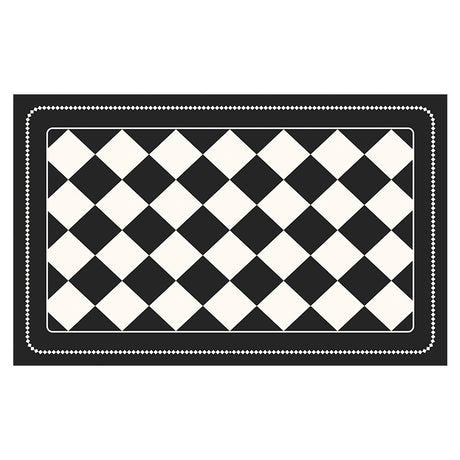 Black Checkered Design Loofah Texture Shower Mat (40x80cm) - Non-Slip PVC Bathroom Floor Mat, Quick-Draining, Anti-Mould & Massage Pad
