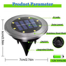 4-Pack Solar LED In-Ground Warm Yellow Light Set (Single 7.1x7.1x6.1cm) - Stainless Steel Waterproof Outdoor Garden Pathway and Landscape Spike Lamp