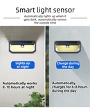 2-Pack Solar Motion Sensor Wall Light(230-Bead LED) -  3 Lighting Modes, IP64 Waterproof, Three-Sided Wide-Angle Lighting for Outdoor Security and Garden Lighting
