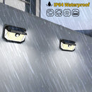 2-Pack Solar Motion Sensor Wall Light(388-Bead LED) -  3 Lighting Modes, IP64 Waterproof, Three-Sided Wide-Angle Lighting for Outdoor Security and Garden Lighting