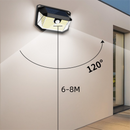 2-Pack Solar Motion Sensor Wall Light(416-Bead LED) -  3 Lighting Modes, IP64 Waterproof, Three-Sided Wide-Angle Lighting for Outdoor Security and Garden Lighting