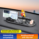 3-in-1 Cute mouse Car Dashboard PVC Anti-Slip Mat - 360° Phone Holder & Magnetic Parking Plate, Washable, Non-Marking Grip