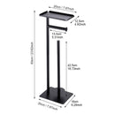 2-in-1 Freestanding Toilet Paper Holder - Thick Carbon Steel with Matte Black Finish, Storage Top and 2 * Paper Roll Holder