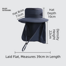 2-Pack Dark Grey Men's Adjustable Sun Protection Hat - Wide Brim, Deep Crown, Quick Dry Breathable Sun Cap with Neck Flap for Hiking & Outdoors