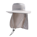 2-Pack Light Grey Men's Adjustable Sun Protection Hat - Wide Brim, Deep Crown, Quick Dry Breathable Sun Cap with Neck Flap for Hiking & Outdoors